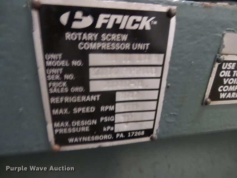 image for item DD2481 Frick RWBII134H ammonia compressor