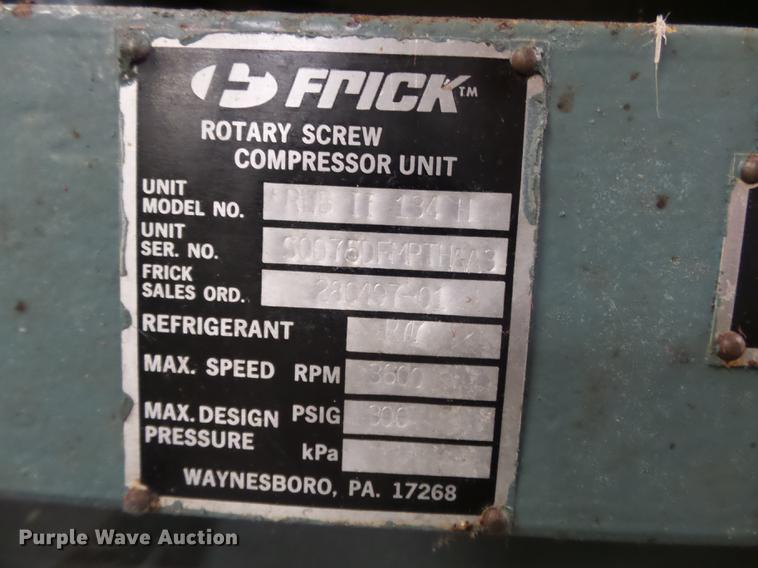 image for item DD2482 Frick RWBII134H ammonia refrigerator compressor
