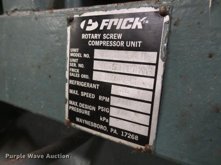 image for item DD2482 Frick RWBII134H ammonia refrigerator compressor