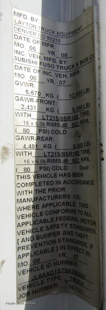 image for item DD2669 2008 Mitsubishi Fuso FE125 flatbed truck