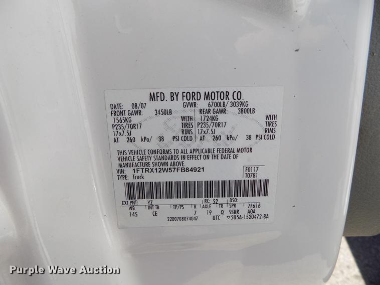 image for item DD3475 2007 Ford F150 SuperCab pickup truck