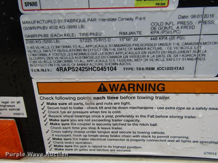 image for item DD3772 2017 Interstate enclosed cargo trailer