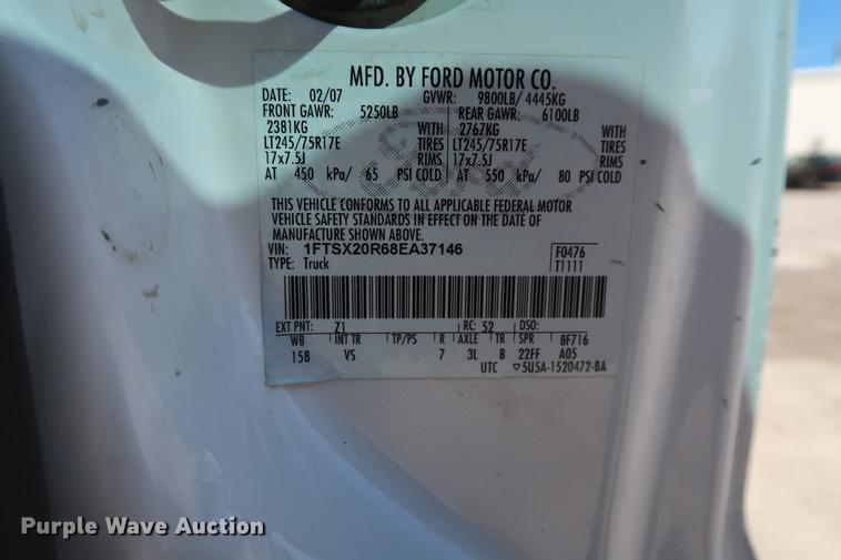 image for item DD5334 2008 Ford F250 Super Duty SuperCab utility bed pickup truck