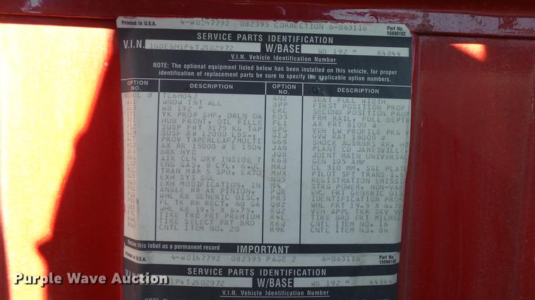 image for item DD7406 1996 GMC TopKick Lo-Pro box truck