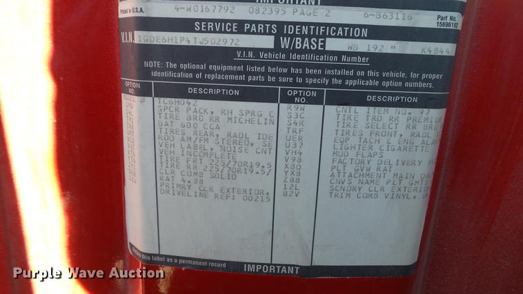 image for item DD7406 1996 GMC TopKick Lo-Pro box truck