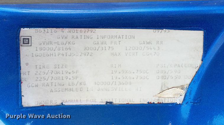 image for item DD7406 1996 GMC TopKick Lo-Pro box truck