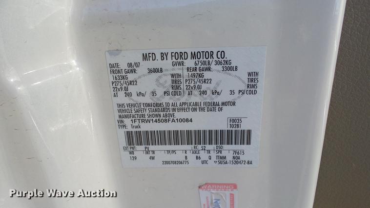image for item DG2760 2008 Ford F150 Limited SuperCrew pickup truck