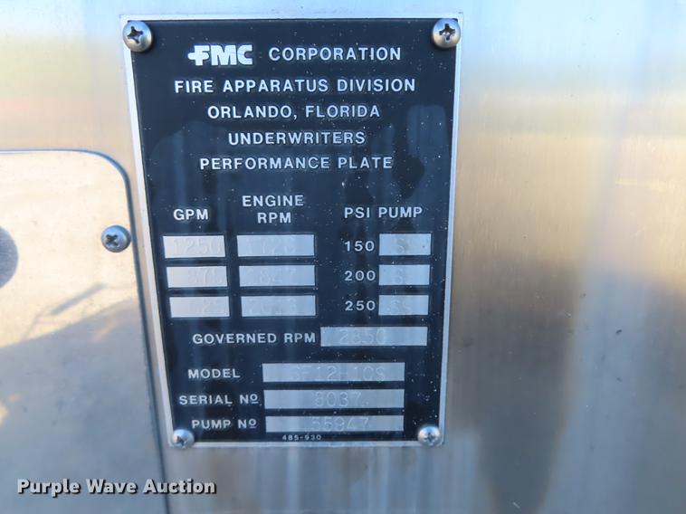 image for item DN9234 1988 Ford F800 fire truck