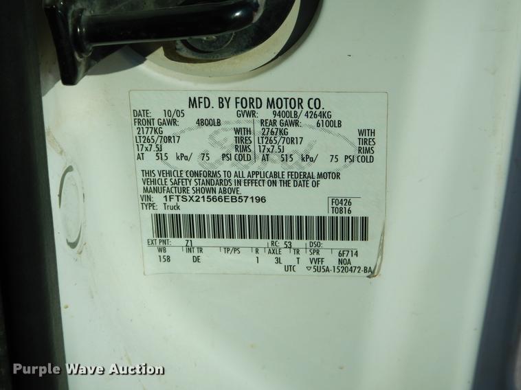 image for item DN9238 2006 Ford F250 Super Duty XLT SuperCab pickup truck