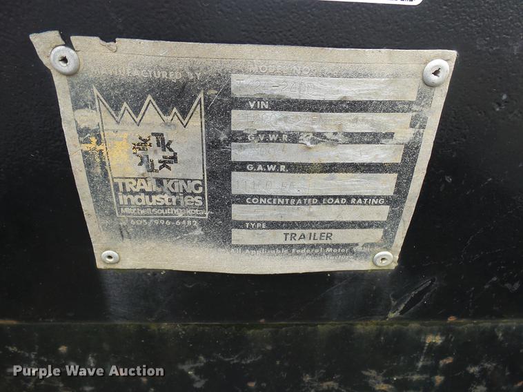 image for item DX9141 1985 Trail King TK24-2400 equipment trailer