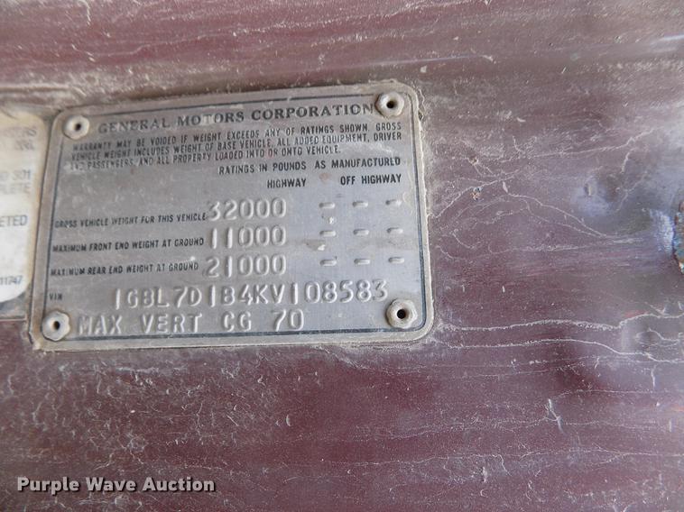 image for item DY9079 1989 Chevrolet C60 box truck