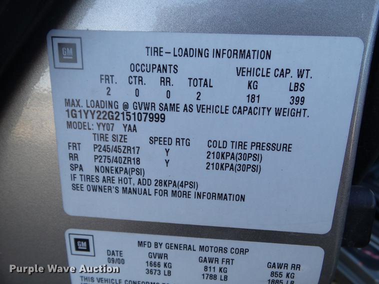 image for item DZ9459 2001 Chevrolet Corvette