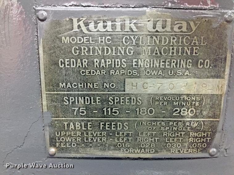 image for item E2355 Kwik-way cylindrical grinding machine