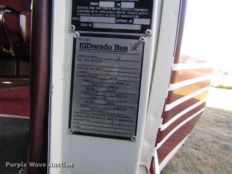 image for item EH9313 1989 Ford Econoline E350 El Dorado bus