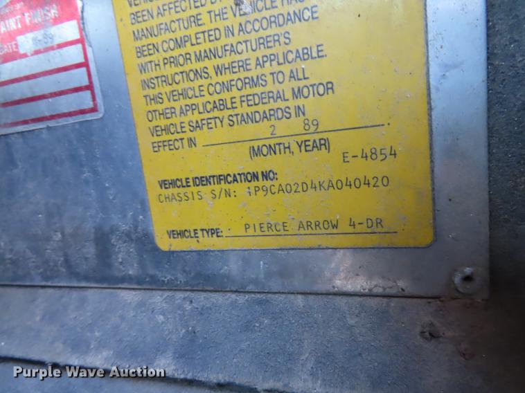 image for item EI9999 1989 Pierce Arrow E4854 fire truck