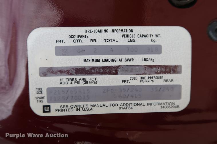 image for item FE9539 1985 Pontiac Firebird Trans Am