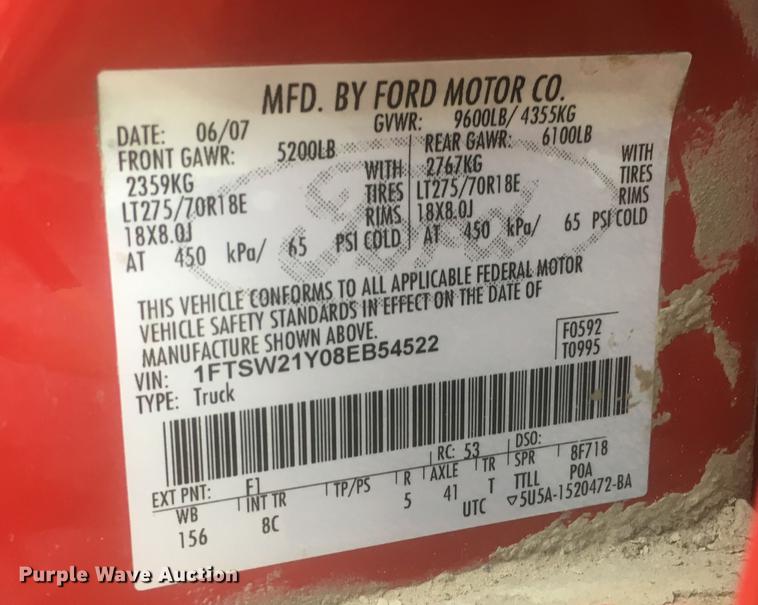 image for item L5713 2008 Ford F250 Super Duty Crew Cab pickup truck