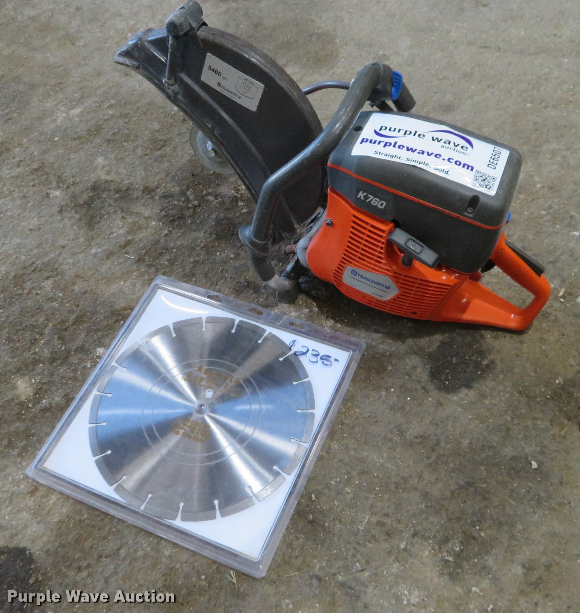 Husqvarna K760 Quicke saw in Augusta, KS | Item DE6507 sold | Purple Wave