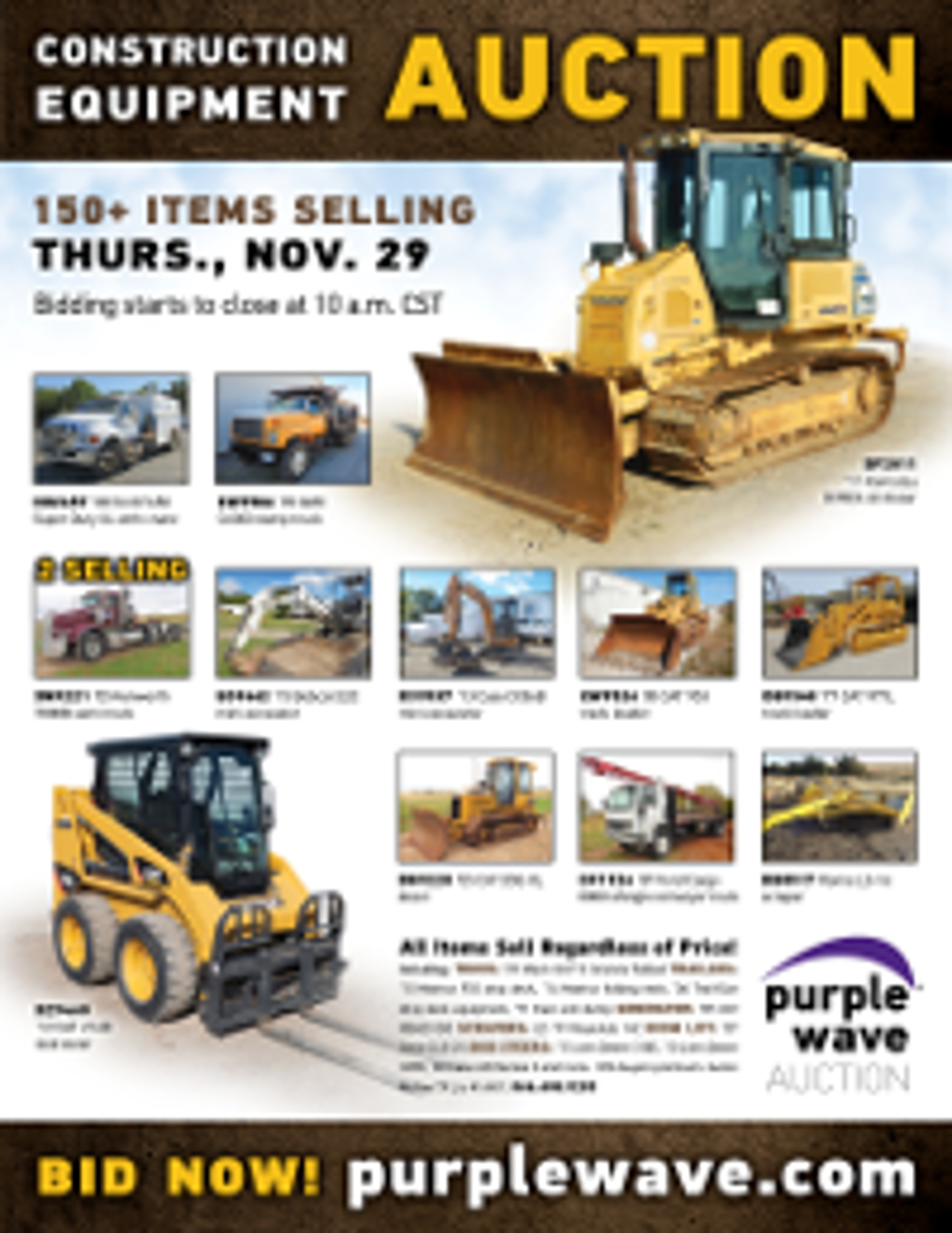 SOLD! Construction Equipment Auction Items Sold 11292018 Purple