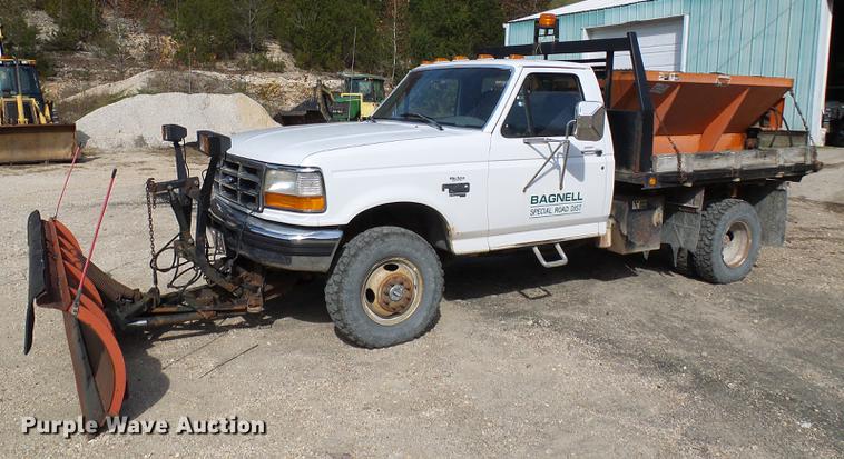 image for item DB2029 1997 Ford F350 dump flatbed pickup truck