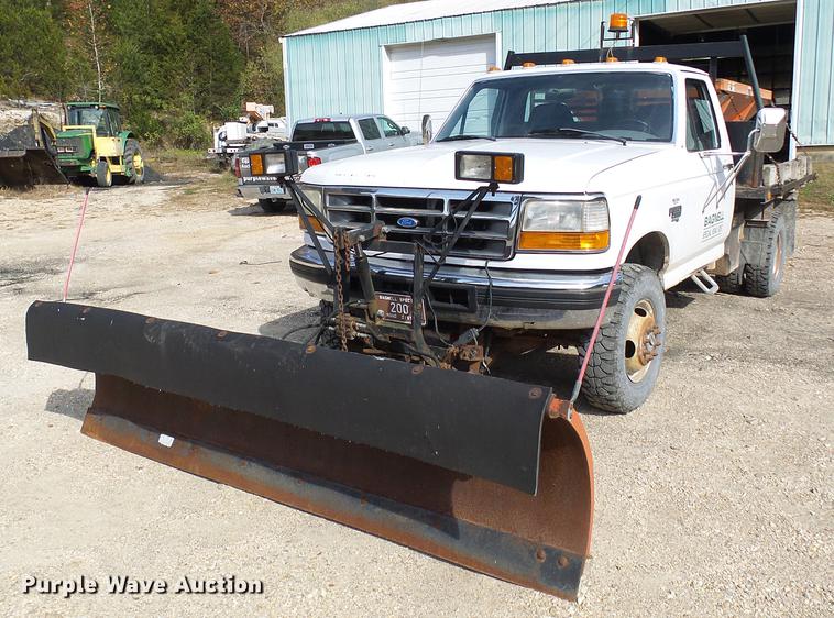 image for item DB2029 1997 Ford F350 dump flatbed pickup truck