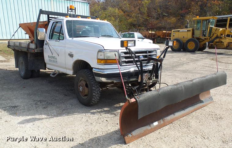 image for item DB2029 1997 Ford F350 dump flatbed pickup truck