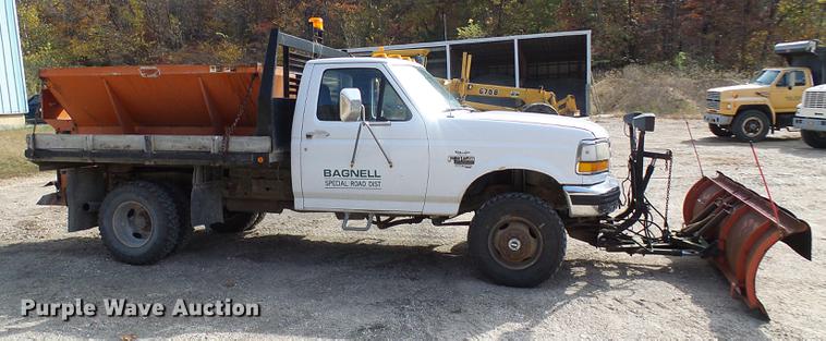 image for item DB2029 1997 Ford F350 dump flatbed pickup truck