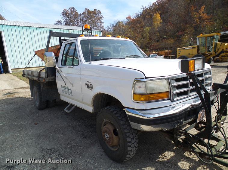 image for item DB2029 1997 Ford F350 dump flatbed pickup truck