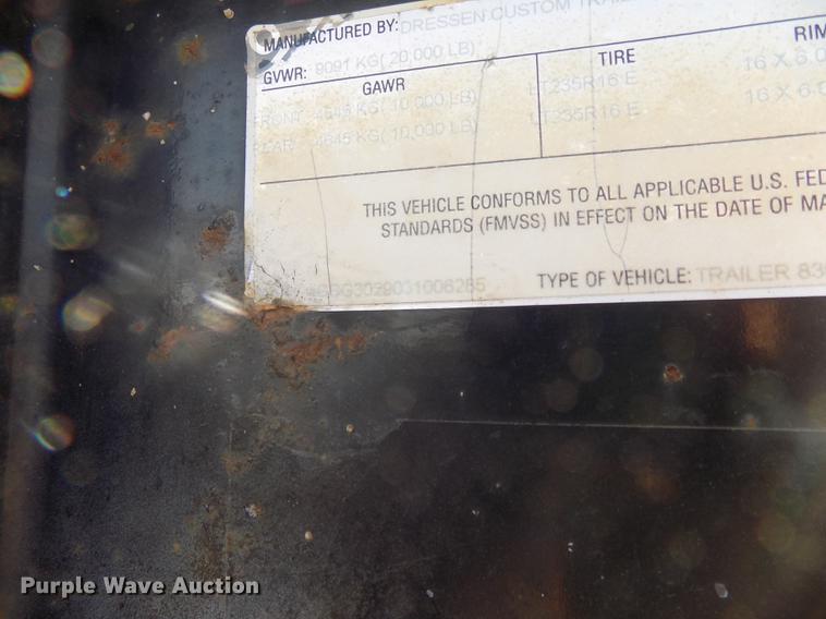 image for item DB8512 2003 Dresser Custom 830GBT-20 equipment trailer