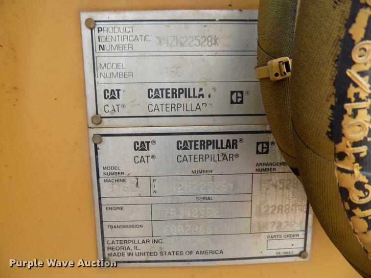 image for item DD3509 2000 Caterpillar 416C backhoe