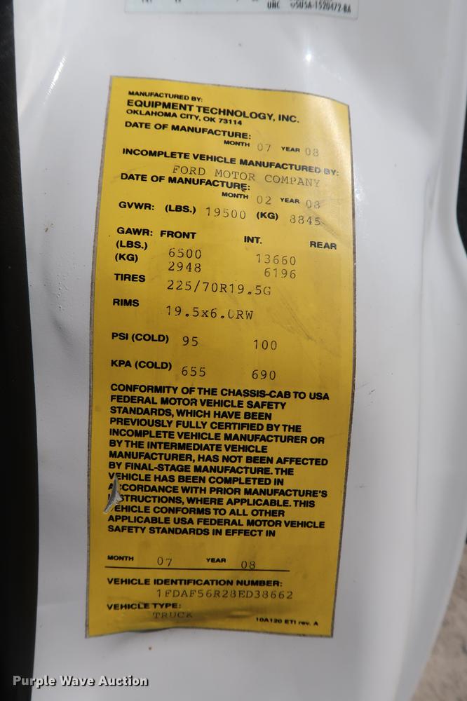 image for item DD5333 2008 Ford F550 bucket truck