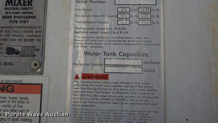 image for item DD6633 1999 International Paystar 5000 ready mix truck