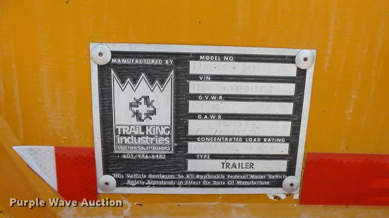 image for item DE2970 1989 Trail King TK120DG-553 low boy equipment trailer