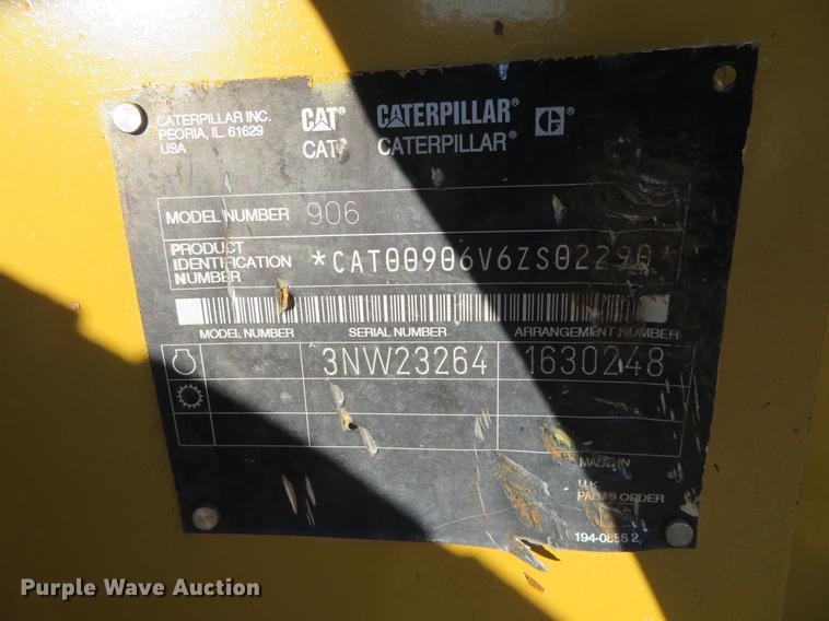 image for item DE6529 2002 Caterpillar 906 wheel loader