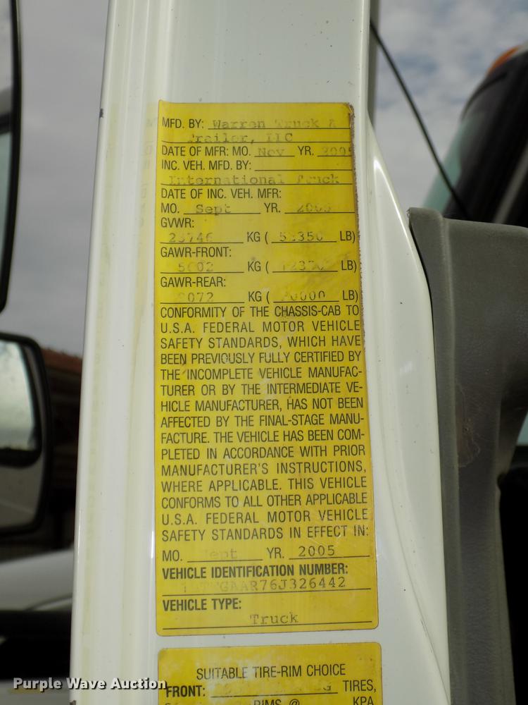 image for item DE7537 2006 International 7400 dump truck