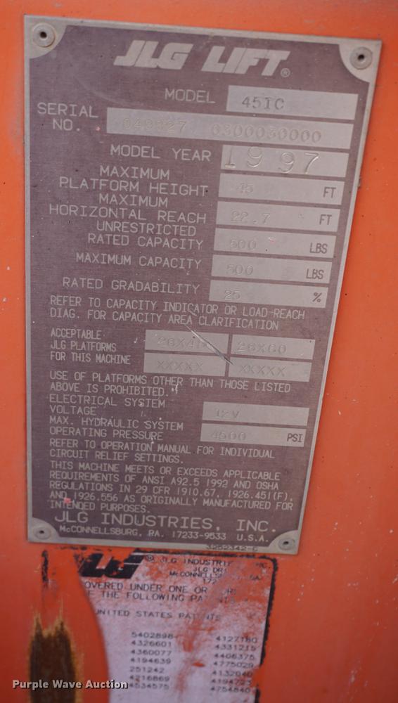 image for item DF1545 1997 JLG 45TC boom lift