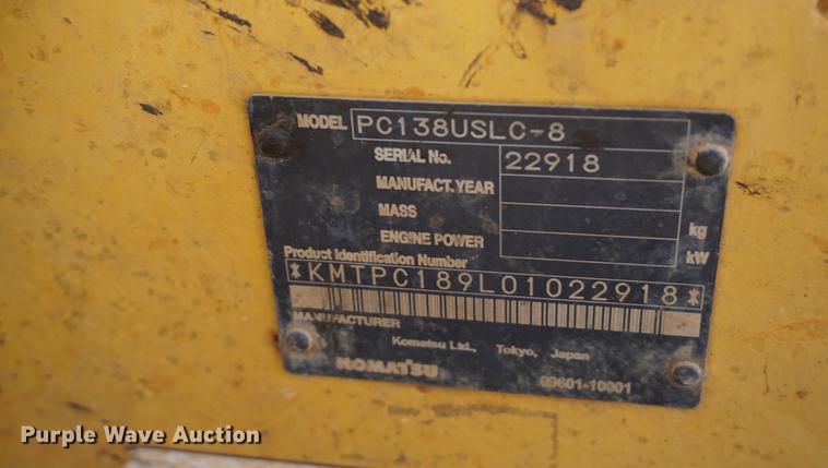 image for item DF1546 2008 Komatsu PC138USLC-8 excavator