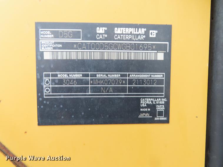 image for item DN9220 2005 Caterpillar D5G XL dozer
