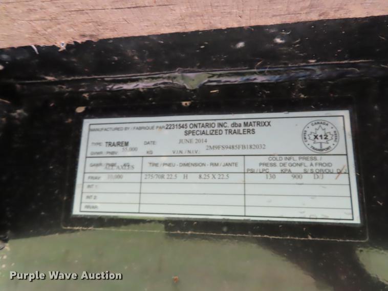 image for item DN9224 2015 Matrixx F55 extendable drop deck oilfield trailer