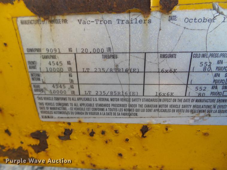 image for item DX9566 2001 Vac-tron vacuum trailer