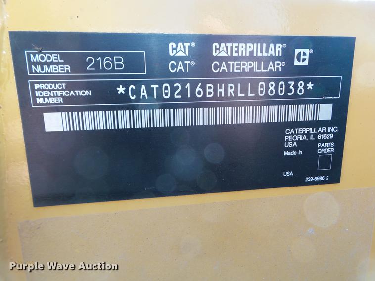 image for item DZ9460 2008 Caterpillar 216B2 skid steer