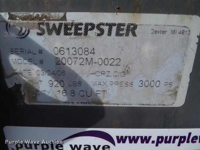 image for item DZ9470 2006 Sweepster 20072M-0022 skid steer sweeper