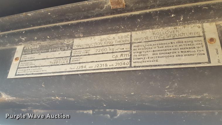 image for item EI9677 1980 Case 580C backhoe