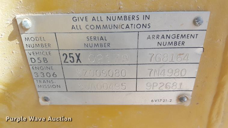 image for item EI9678 1983 Caterpillar D5B dozer