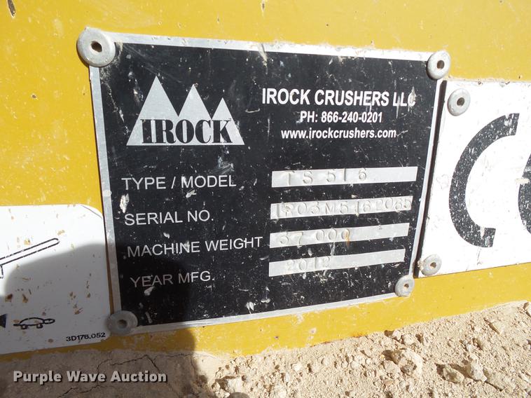 image for item EN9639 2012 Irock TS-516 scalping screening plant