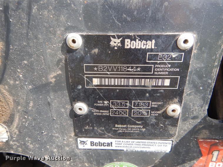 image for item EO9662 2015 Bobcat E32 mini excavator
