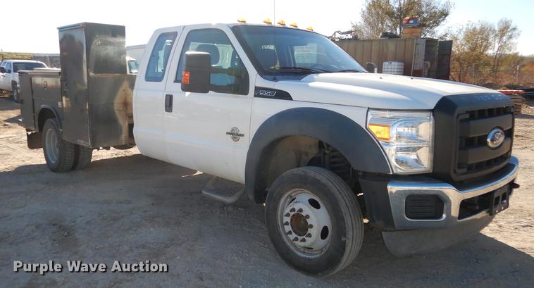 image for item K5796 2011 Ford F550 Super Duty SuperCab utility bed truck
