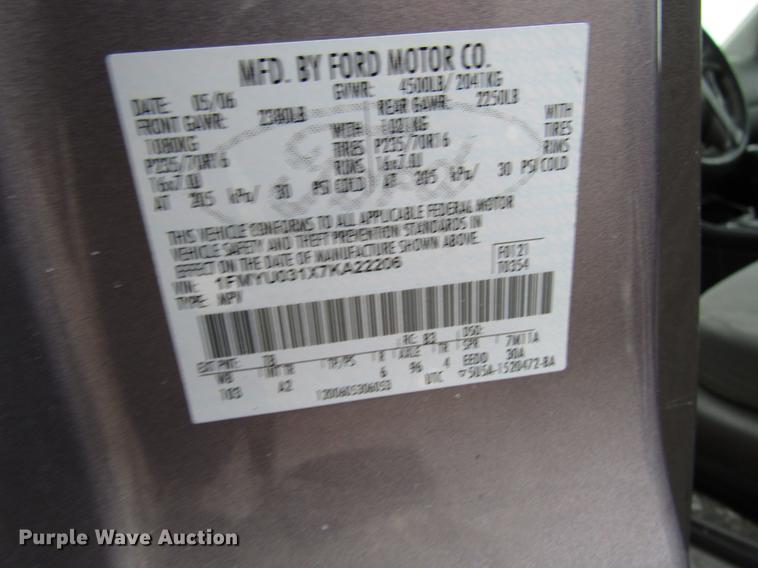 image for item DD3812 2007 Ford Escape SUV