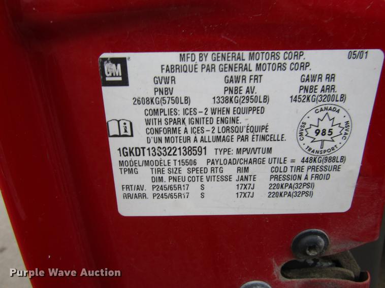 image for item DD3813 2002 GMC Envoy SUV