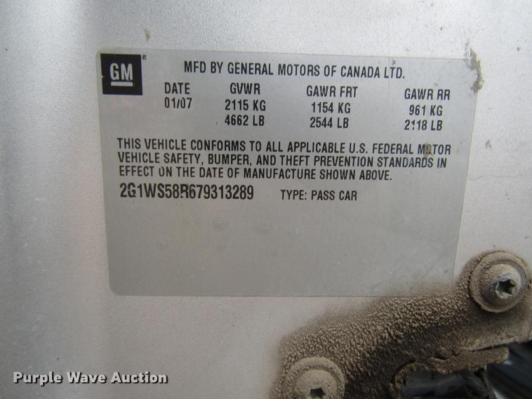 image for item DD3814 2007 Chevrolet Impala Police